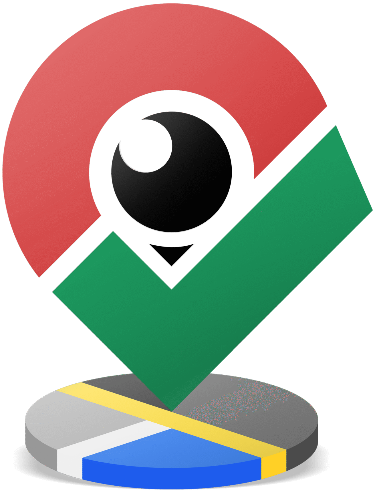 Logo of Top Near Me featuring a stylized location pin with a magnifying glass, representing local SEO and digital marketing services.