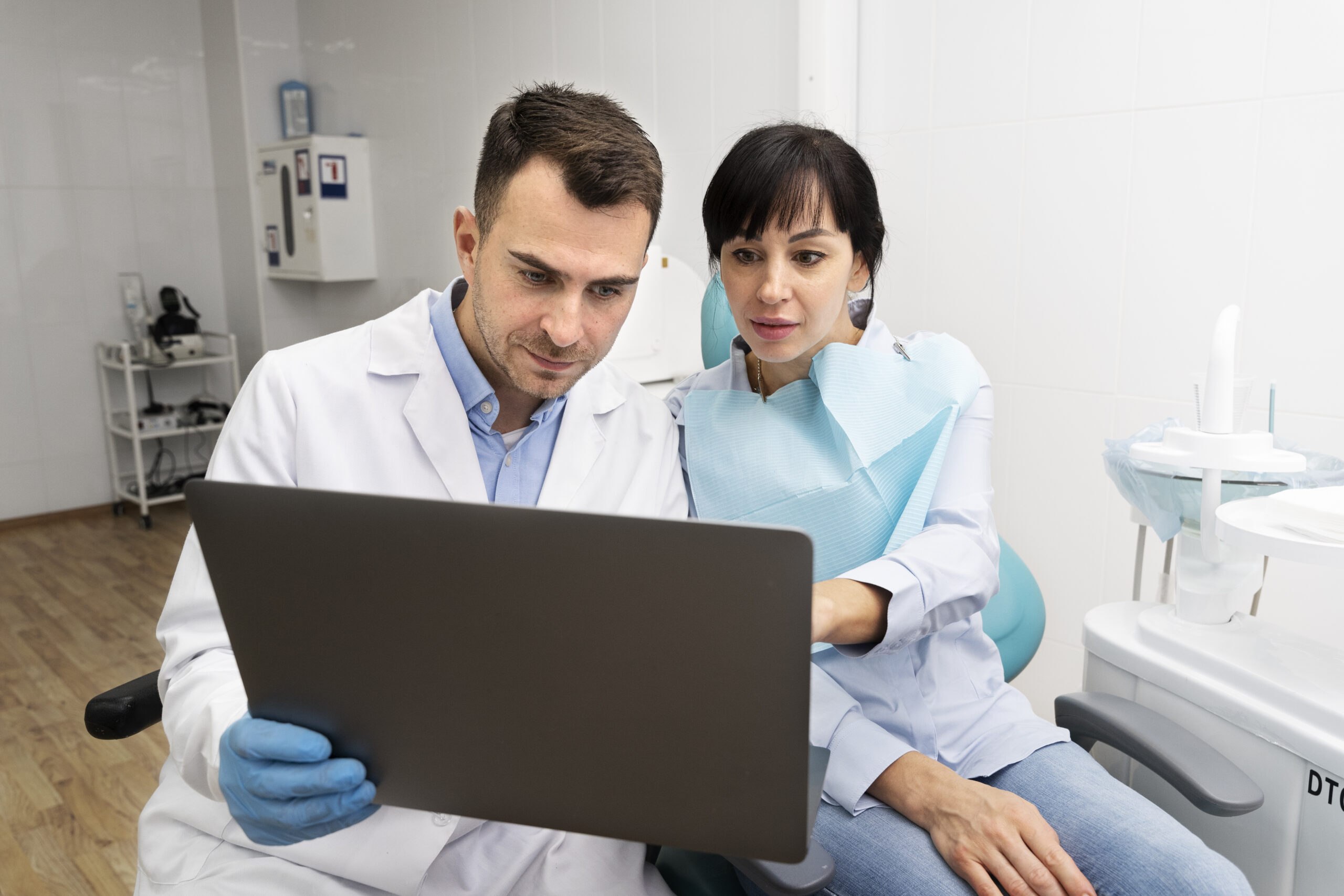 dentist doing check up patient